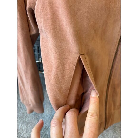MOLO Haliva suede leather bomber jacket, Sz 152/ US 12, $310 G20 - Picture 8 of 9